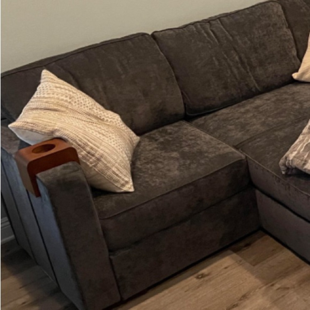 LOVESAC SACTIONAL COVERS SET 4 Seat Bases/5 Sides corded velvet charcoal grey